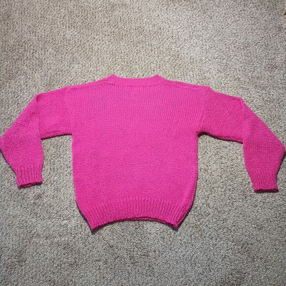 Vtg Private Party Women’s Pullover Sweater Pink Polka Dots Crew Neck Sz Small - Picture 8 of 8